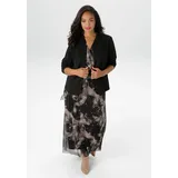 aniston plus Boleroblazer ANISTON PLUS, Damen, Gr. 44, schwarz, Web, Obermaterial: 95% Polyester, 5% Elasthan, unifarben, figurumspielend, Blazer, kurzer, verschlußloser Damen-Bolero