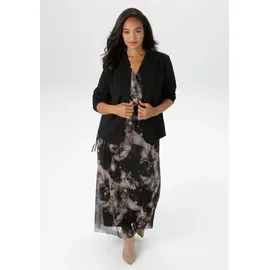 aniston plus Boleroblazer ANISTON PLUS, Damen, Gr. 44, schwarz, Web, Obermaterial: 95% Polyester, 5% Elasthan, unifarben, figurumspielend, Blazer, kurzer, verschlußloser Damen-Bolero