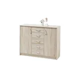 Stella Trading Kommode 109 x 86 x 35 cm Eiche Sonoma / Braun