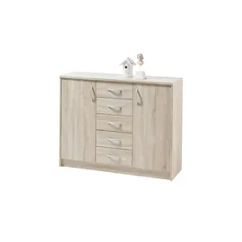 Stella Trading Kommode 109 x 86 x 35 cm Eiche Sonoma / Braun