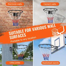 Vevor Basketballkorb Orange 59,5 x 48,5 x 12,0 cm