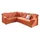 DOMO collection Ecksofa »Papenburg B/T/H: 242/190/84 cm L-Form« wahlweise mit Bettfunktion, Langer Schenkel links oder rechts, orange