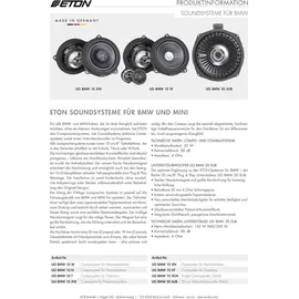 ETON UG BMW 10 W | 10 cm 2-Wege Lautsprecher Komponenten System für BMW