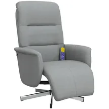 vidaXL Massagesessel mit Fußteil Stoff 84 x 105 x 84 cm Hellgrau drehbar