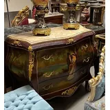 Casa Padrino Barock Kommode 3 Schubladen Braun / Gold / Cremefarben