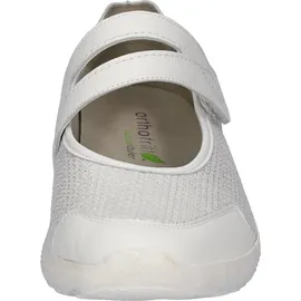 WALDLÄUFER M-IRA Soft Riemchenballerina Slipper, Komfortschuh, Orthotritt-Funktion, Spezialweite M silberfarben|weiß 40 EU (6,5 UK)