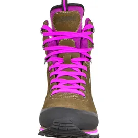 Guggen Mountain Wanderstiefel Uni in Braun-Lila | neonlila / schwarz 36