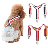 Hundewindel Hosenträger 2 Stück,Hunde-Hosenträger können verhindern DASS Windeln oder Unterwäsche herunterrutschen,für schutzhose läufige,katzenwindel,rüdenwindel (Farbige Streifen, M)