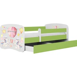 raumhirsch furniture Kinderbett mit Motiv Ballon 80 x 180 cm Holzwerkstoff grün
