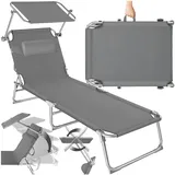 Sonnenliege mit Dach klappbar Gartenliege Relaxliege Strand Sonnendach 190 cm