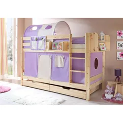 TiCAA Etagenbett "Marcel" Kiefer Natur Classic