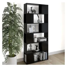 vidaXL Bücherregal Raumteiler 80 x 24 x 186 cm Schwarz