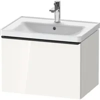 Duravit „D-Neo“ Waschtischunterbau wandhängend mit Möbelgriff Diamantschwarz × Weiß
