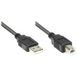 Good Connections Anschlusskabel USB 2.0 Stecker A an Stecker B, Schwarz, 3m, Good Connections®