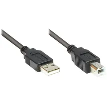 Good Connections Anschlusskabel USB 2.0 Stecker A an Stecker B, Schwarz, 3m, Good Connections®