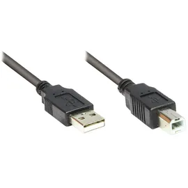 Good Connections Anschlusskabel USB 2.0 Stecker A an Stecker B, Schwarz, 3m, Good Connections®