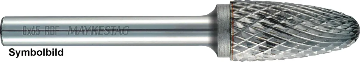 HM-Frässtift Rundbogen RBF 12x25x70 Schaft-6mm INOX 7880