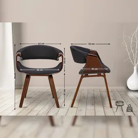 CLP Esszimmerstuhl Foley I Mit Armlehne Und Holzgestell I Küchenstuhl Und Wohnzimmerstuhl