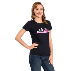 RAHMENLOS Evolution Lady Damen Kurzarm Shirt schwarz, XXL