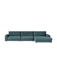 Ecksofa Samt  Scarlatti , blau , Maße (cm): B: 416 H: 83 T: 205.0