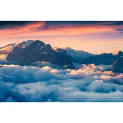 Fototapete PAPERMOON "ALPEN-GEBIRGE LANDSCHAFT XXL", bunt, B:3,00m L:2,23m, Vlies, Tapeten