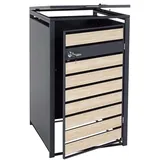 Mendler Mülltonnenverkleidung HWC-J81 68 x 117 cm braun