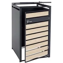 Mendler Mülltonnenverkleidung HWC-J81 68 x 117 cm braun