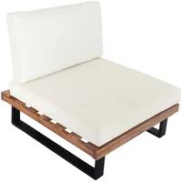 Mendler Lounge-Sessel HWC-H54 Garten-Sessel 82 x 75 x 75 cm hellbraun