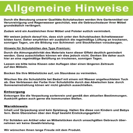 Julido Gartenstuhl Auflagentasche 130 x 32 x 50 cm Grau