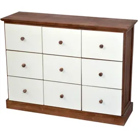 moebel-direkt-online Kommode Ella II 80 x 25 x 60 cm Nussbaum / Cremeweiß