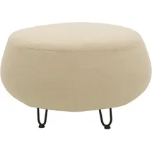 DOMO collection Polsterhocker DOMO COLLECTION "Poika, auf hohen Füßen", beige, B:78cm H:46cm T:78cm, 30% Polyester, 15% Acryl, 55% Polypropulene, Hocker, Polsterhocker, Polsterhocker rund und schön, Bezug Fellimitat, Durchmesser 78 cm