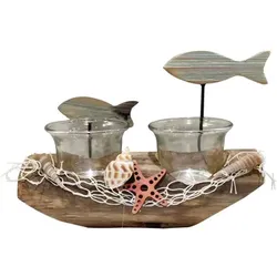 Signes Grimalt  Statuetten und Figuren Portavelas -Boot Mit Fisch  in Grau, Einheitsgrösse