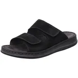 ROHDE Herren Pantoletten Clogs Leder Klettverschluss Alassio 6240, Größe:46 EU, Farbe:Schwarz