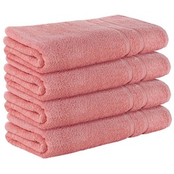 StickandShine Saunatuch 4er Set Premium Frottee Saunatücher 80×200 cm LACHS 500g/m2 aus 100% Baumwolle (4 Stück) 80 x 200 cm Saunatuch rosa