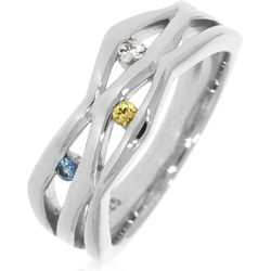 Xen, Ring, Ring mit multicolor Saphire, (52, 925 Silber)