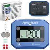 fouraces elektronische Parkscheibe KFZ Elektronische Parkscheibe 10x8cm blau mit Zeitumstellung