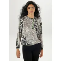 Aniston SELECTED Shirtbluse Animal-Print mit grünen Highlights Gr. 38, beige-schwarz-apfelgrün, , 91508707-38