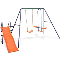 vidaXL Schaukelset mit Rutsche orange 91359