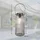 GLOBO Laterne Glas Kunststoff Metall H 25 cm 2er Set warmweiß