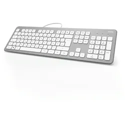 Hama KC-700 Tastatur USB QWERTZ Deutsch Silber