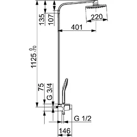 Hansa HansaEmotion Duschsystem weiß/chrom 5865017182