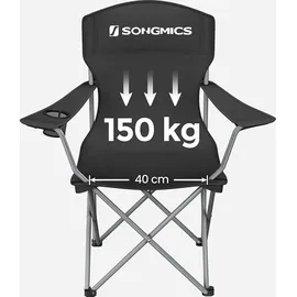 Songmics Campingstuhl 2er Set Schwarz