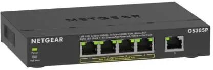 NETGEAR GS305Pv3 Unmanaged Gigabit Ethernet (10/100/1000) Power over Ethernet (PoE) Schwarz