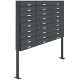 AL Briefkastensysteme 27er Premium Standbriefkasten Anthrazit inkl. Zeitungsfach