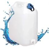 Spetebo Kunststoff Wasserkanister mit Zapfhahn - 20 L - Tragbarer Wassertank für Camping und Reise - Wasser Behälter lebensmittelecht für Picknick Wandern