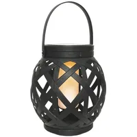 MARELIDA LED Solar Laterne schwarz H: 16cm D: 14,5cm inkl. Dämmerungssensor