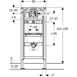 Geberit Duofix Vorwandelement für Urinal 112-130 cm
