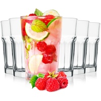 Konzept 11 - Gläser Set 270ml, Ideal als Trinkgläser, Wassergläser, Saftgläser, Cocktailgläser, 6-teiliges Glas Set für Latte Macchiato, Wasser, Saft & Cocktails, Hochwertige Gläser