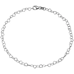 Fußkette FIRETTI "Schmuck Geschenk Silber 925 Körperschmuck Fantasie Herzen Liebe", silber (silberfarben), Fußkettchen, Silber 925 (Sterlingsilber)