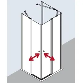 Kermi Ibiza 2000 Eckeinstiegshälfte 75 x 185 cm links I2EOL075181AK